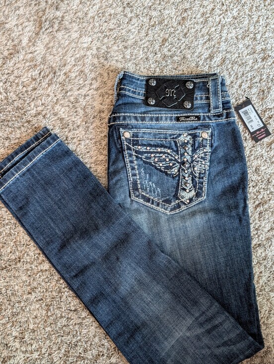 Miss Me Denim - Miss Me Medium Blue Embellished Skinny Jean